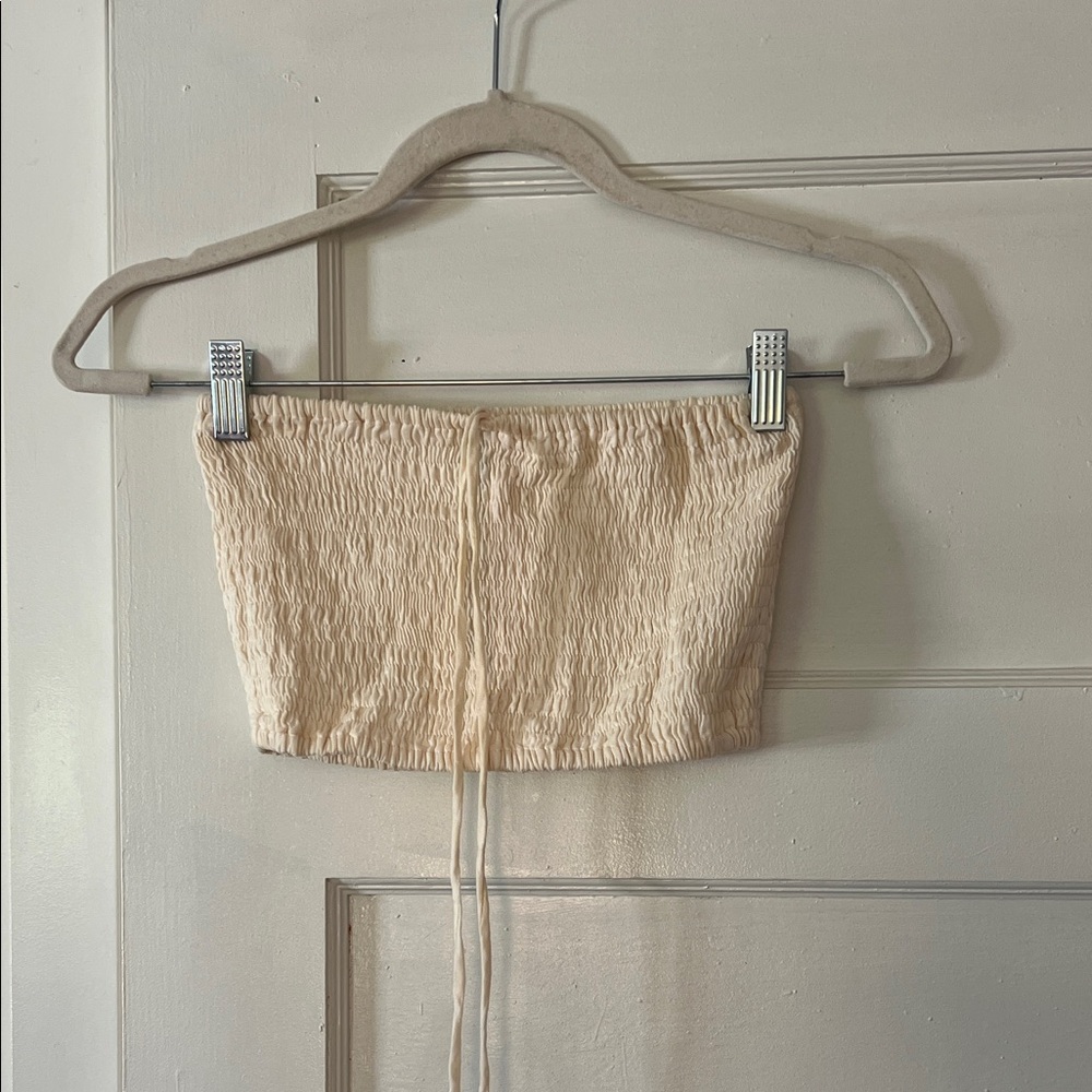 Faithfull The Brand Cream Textured Tube Top